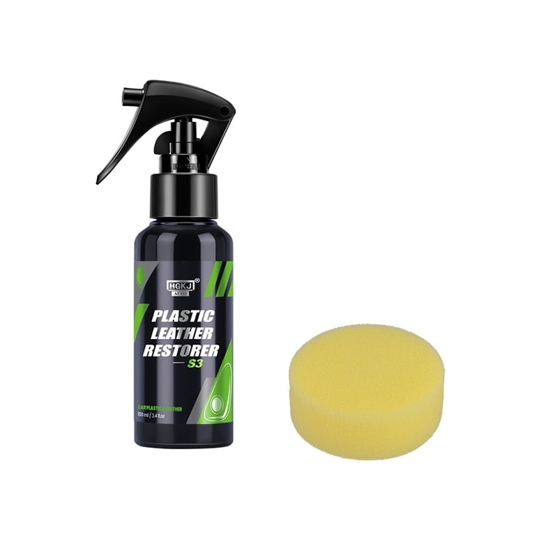 Spray restaurador automotivo - Revitalizador de plástico e couro para moto e carro