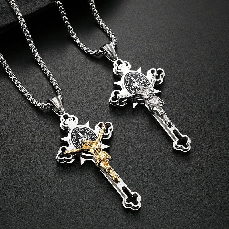 Colar Crucifixo Sagrado Masculino - Último Dia De Desconto
