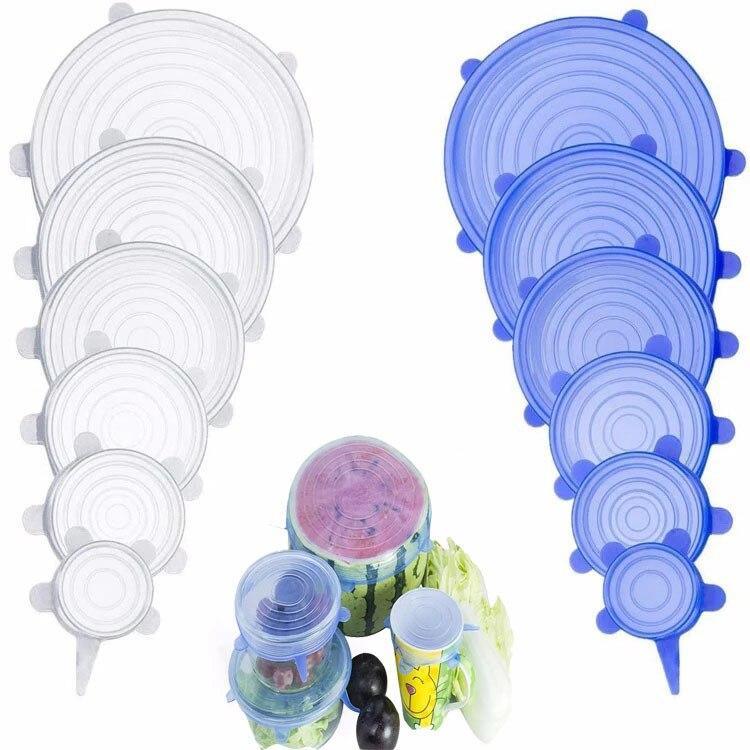 Conjunto 6 tampas silicone - Frete grátis - Maior Descontos